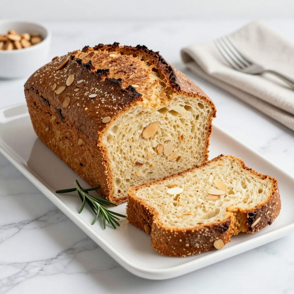 Sliced almond flour bread