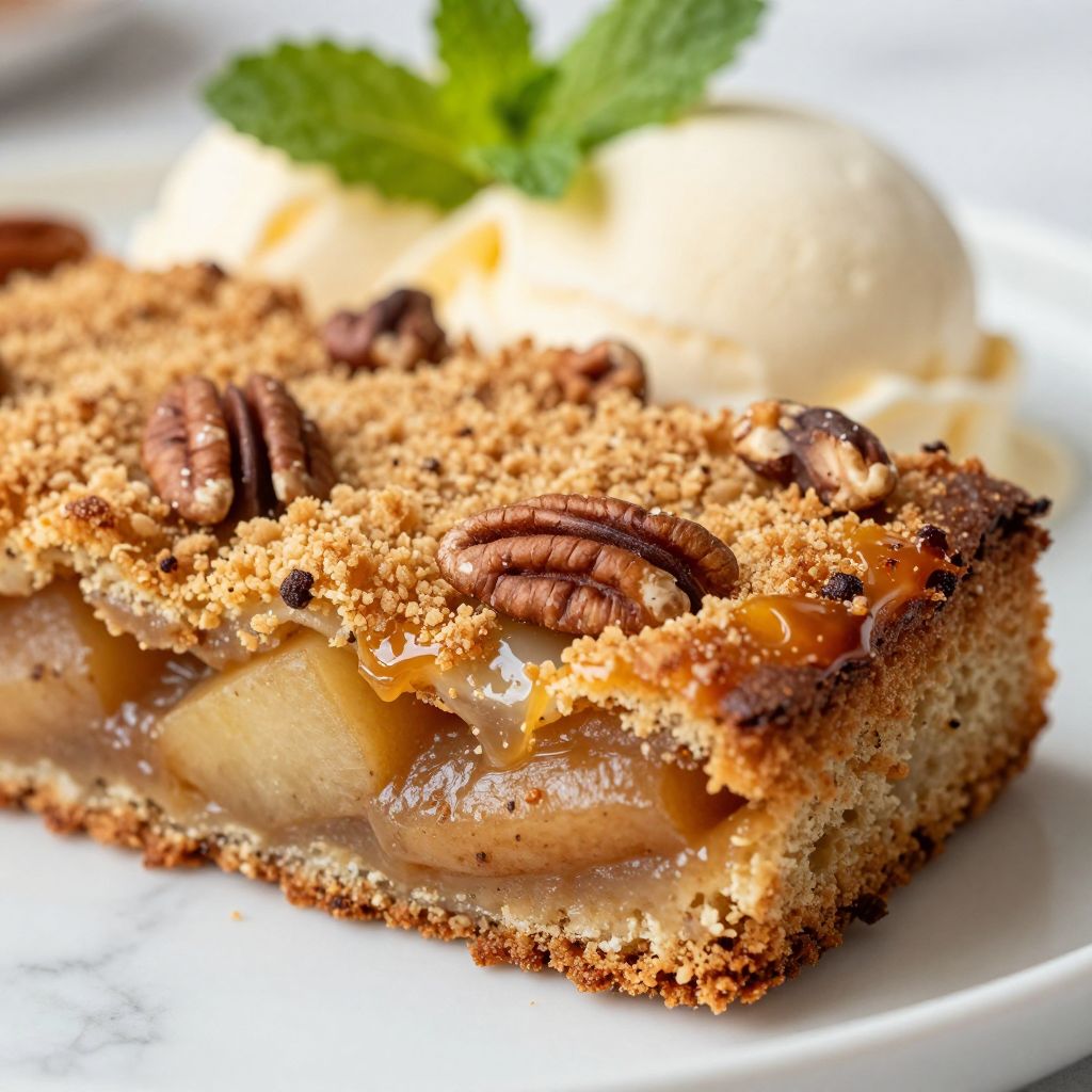Apple dump cake in baking dish