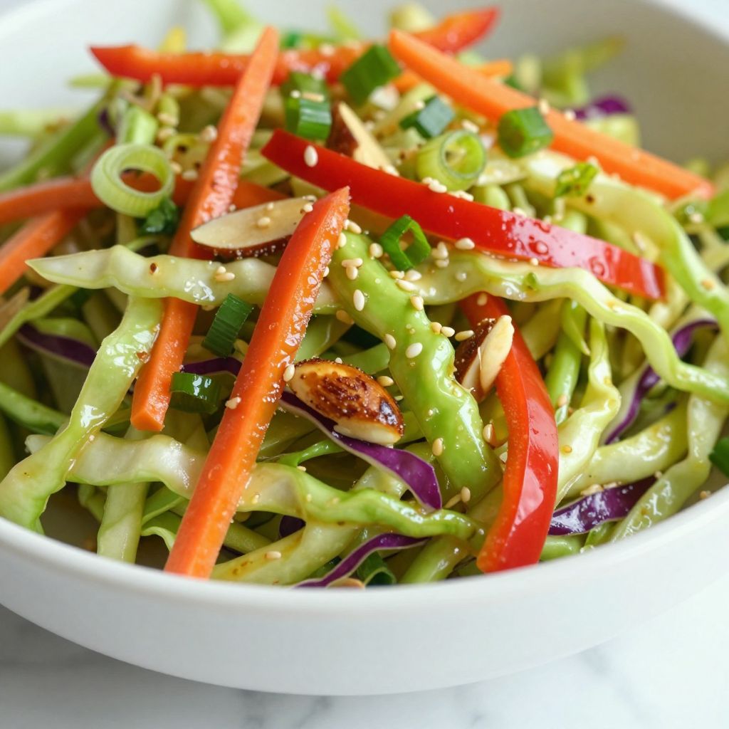 Asian coleslaw in a bowl