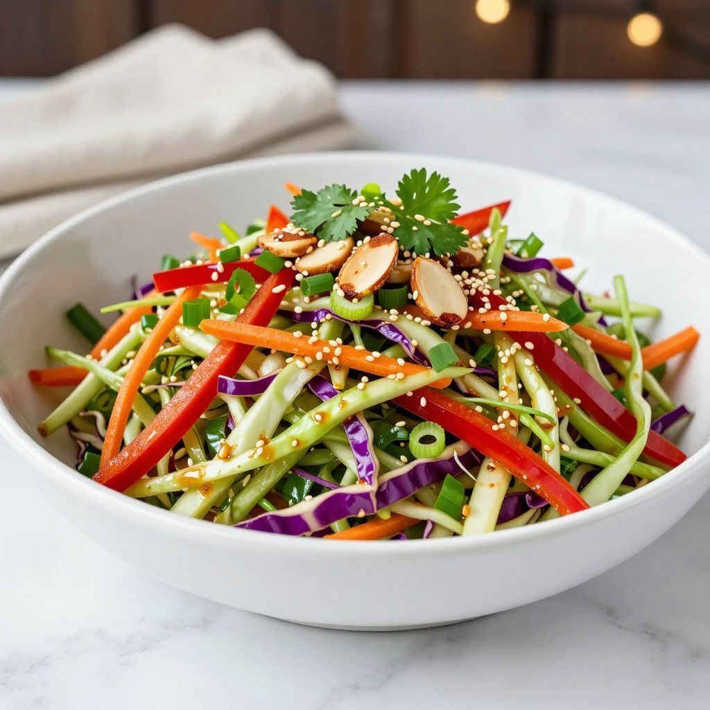 Asian coleslaw close-up