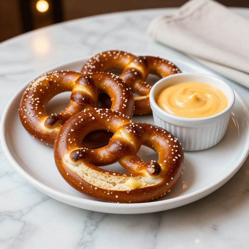 Freshly baked Auntie Anne's style soft pretzels