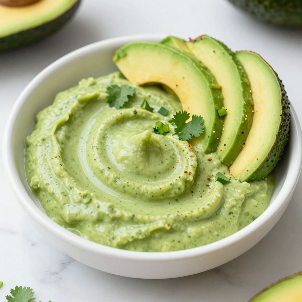 Avocado crema in a bowl