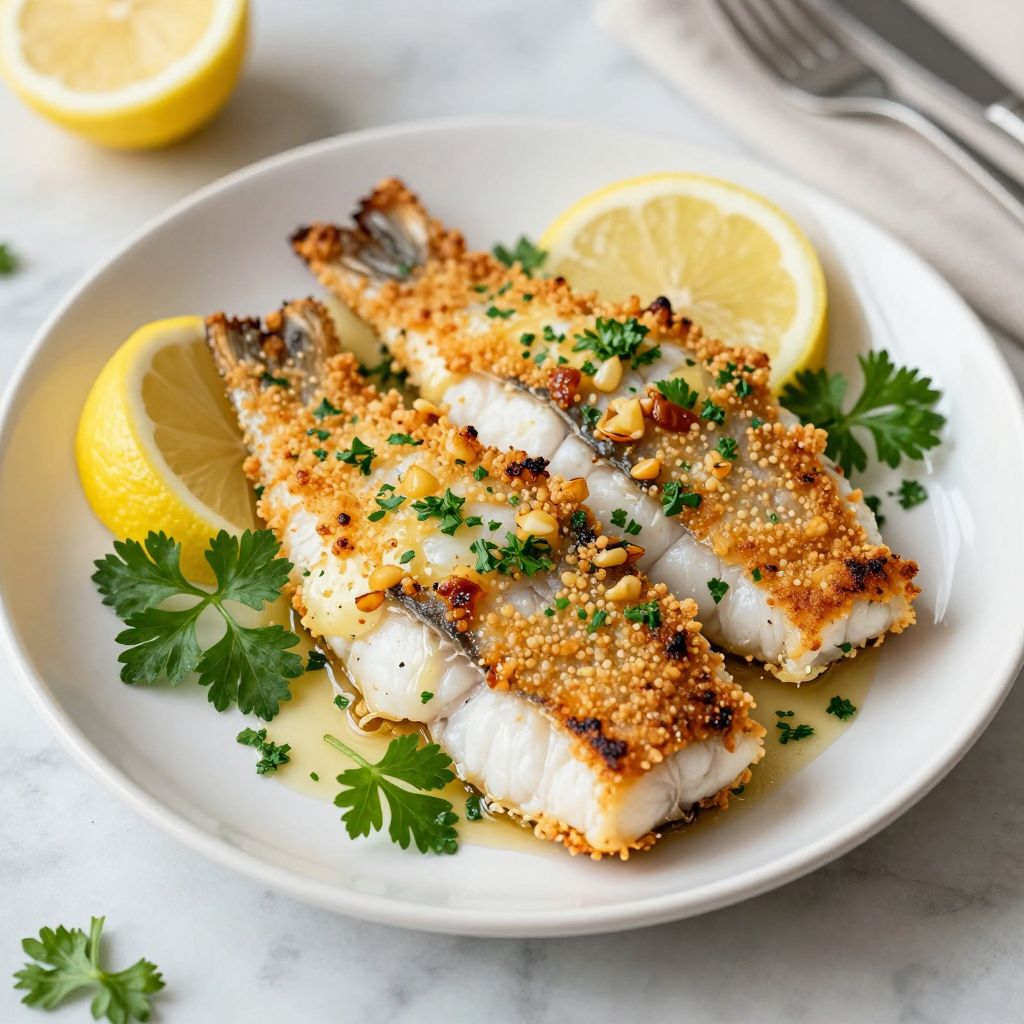 Baked haddock plated and ready to serve