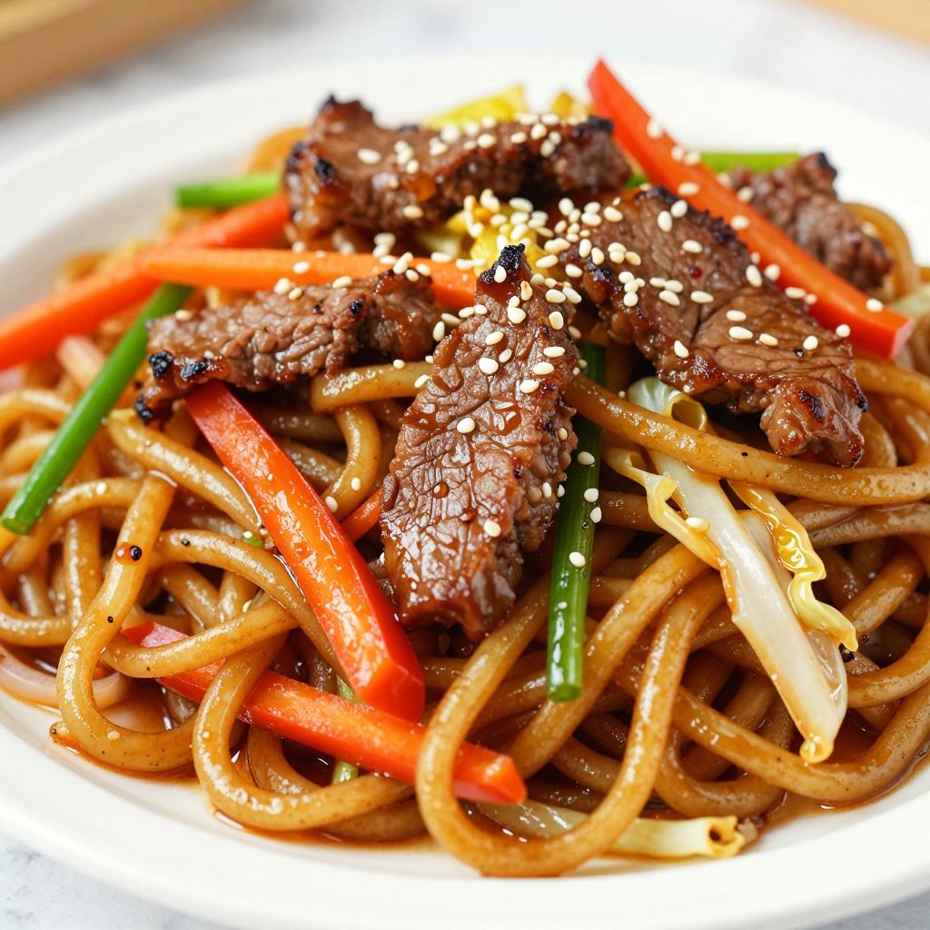 Beef lo mein step-by-step