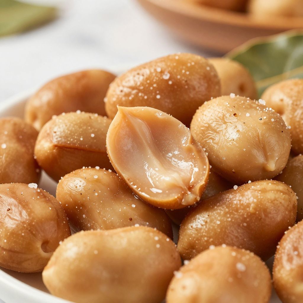 Boiled peanuts in a pot