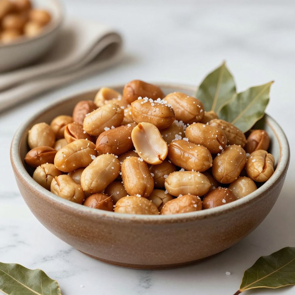 Serving bowl of boiled peanuts