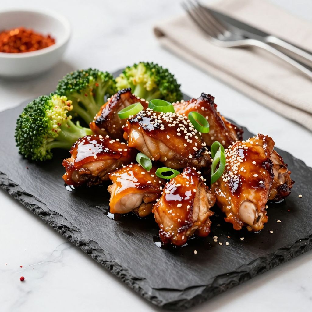 Finished bourbon chicken