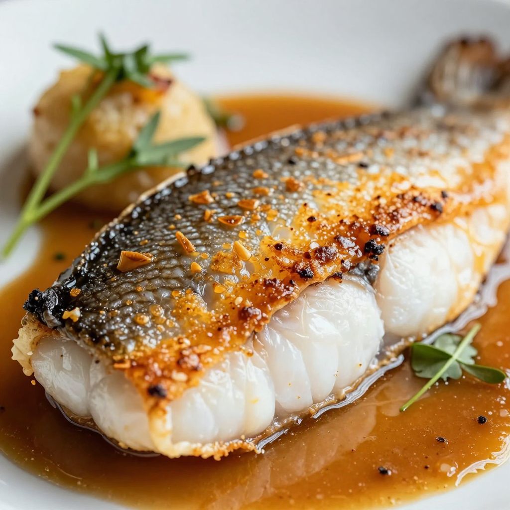 Branzino fillet cooking process