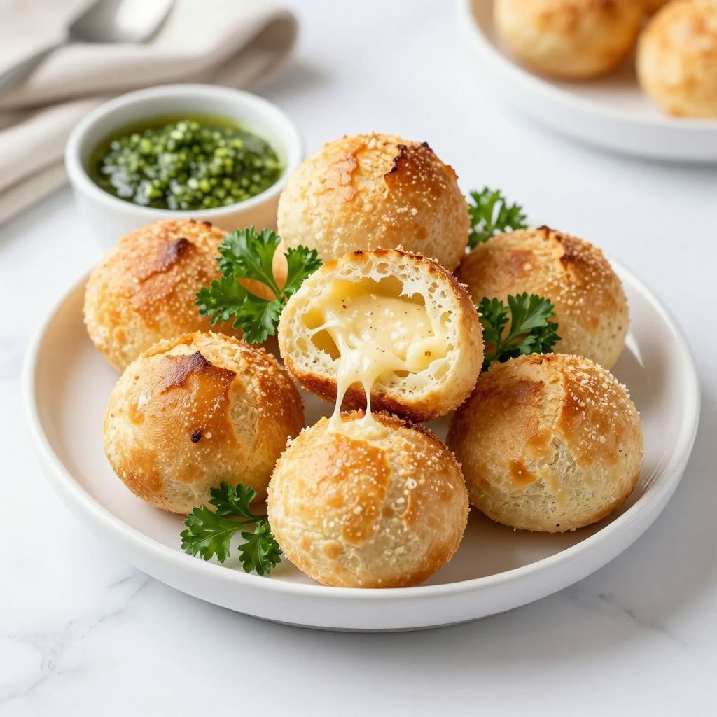 Freshly baked Brazilian cheese bread (pão de queijo)