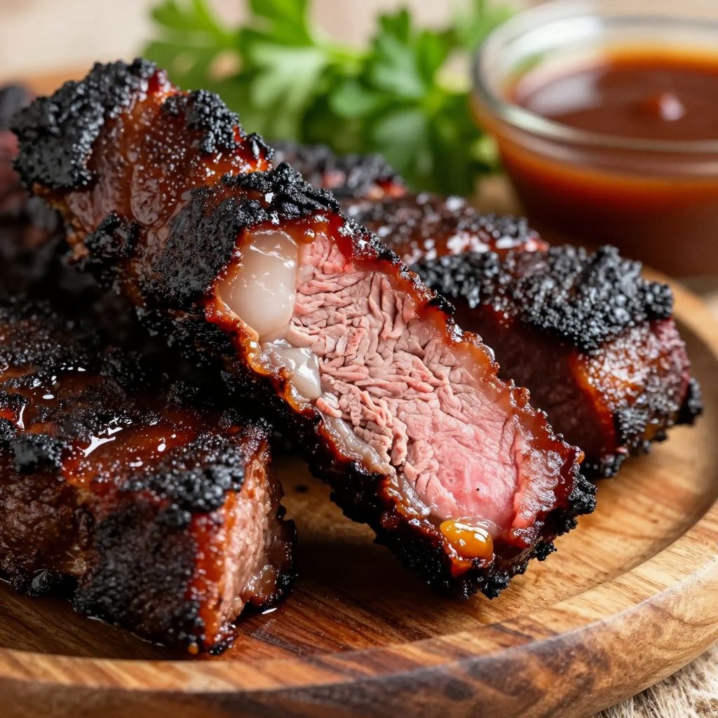 Burnt ends resting in pan