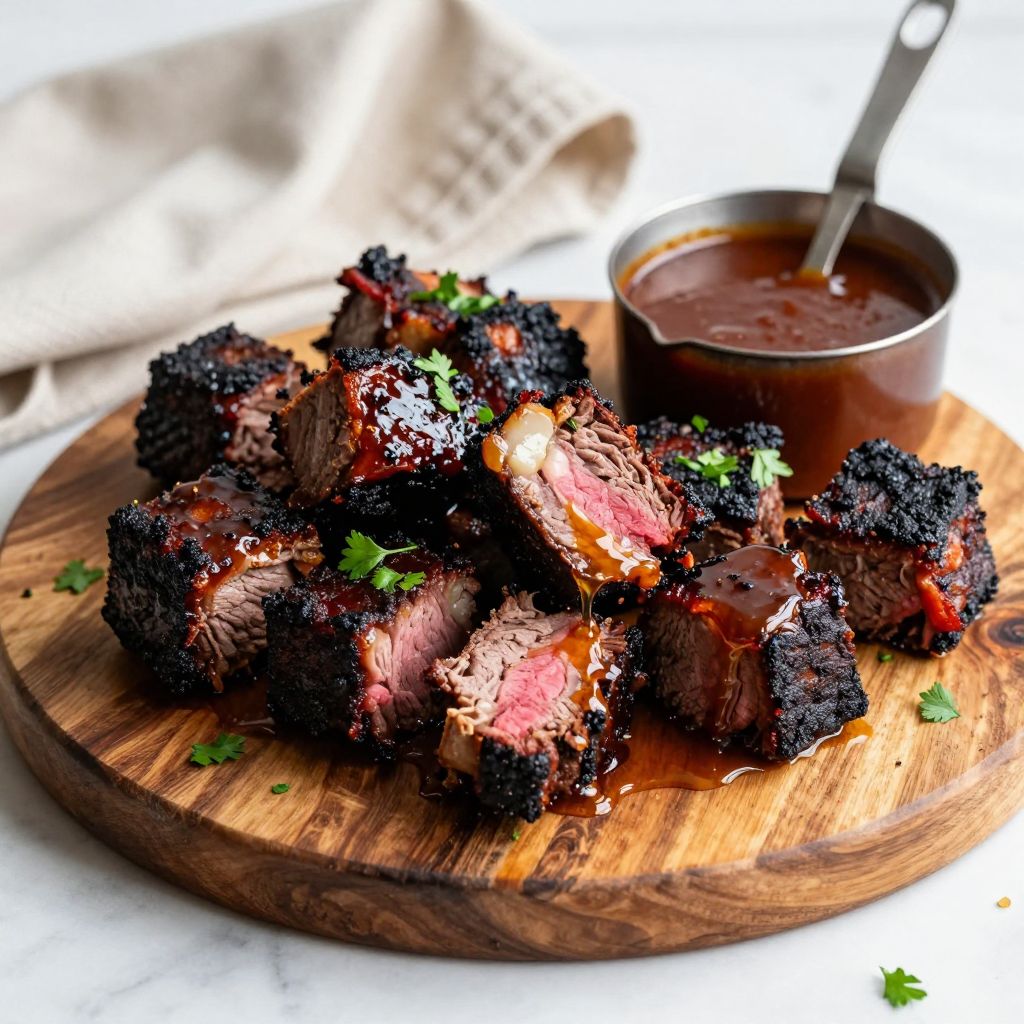 Plate of burnt ends ready to serve