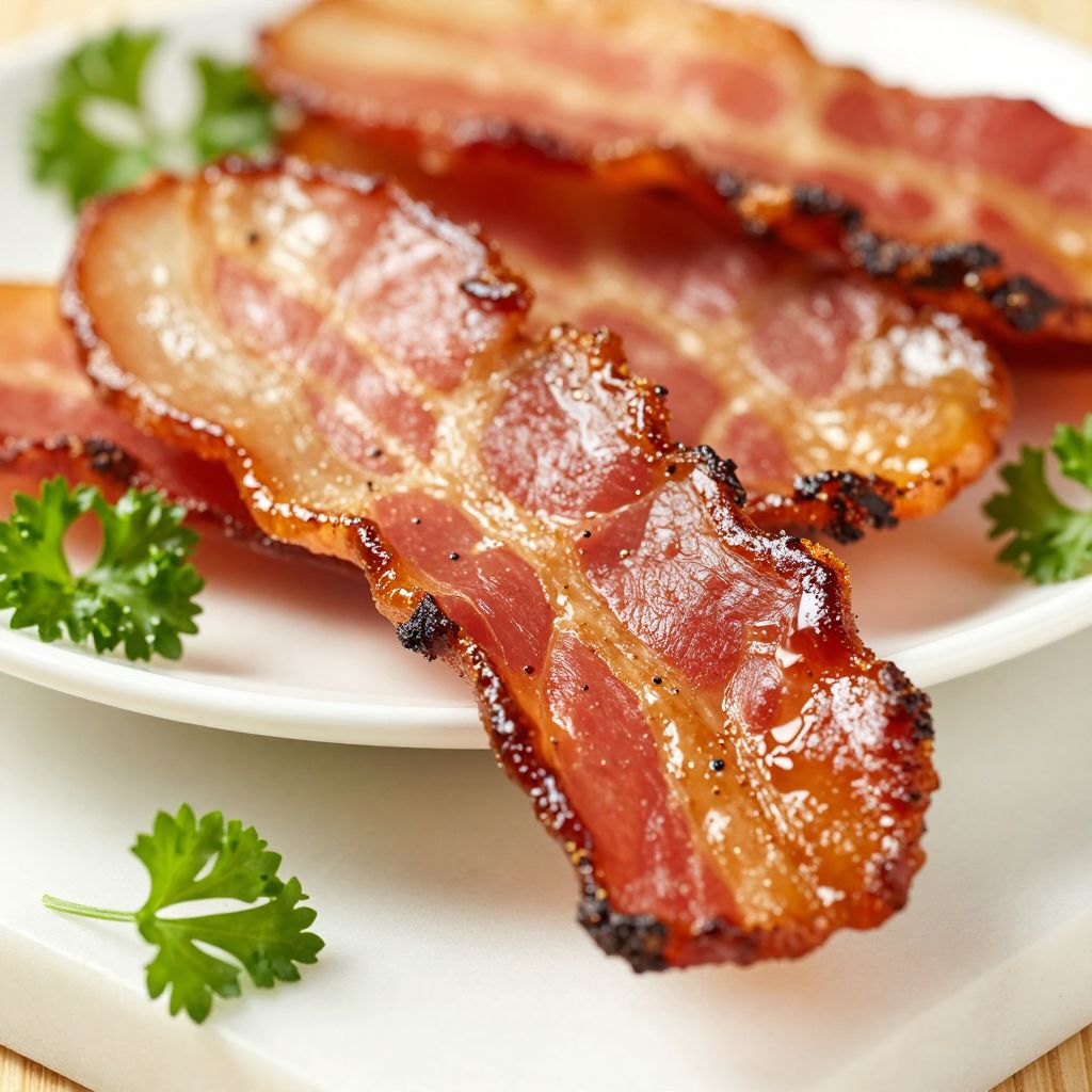 Candied bacon after baking