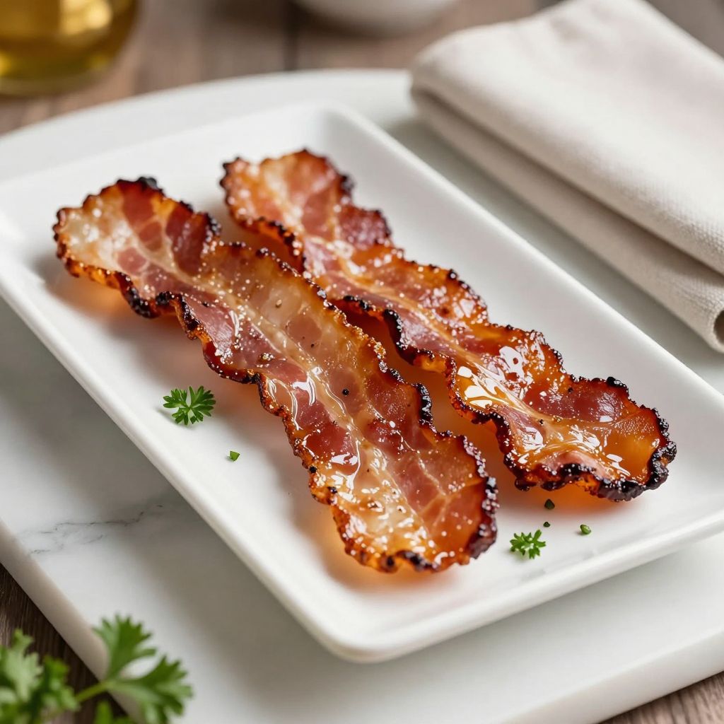 Candied bacon ready to serve