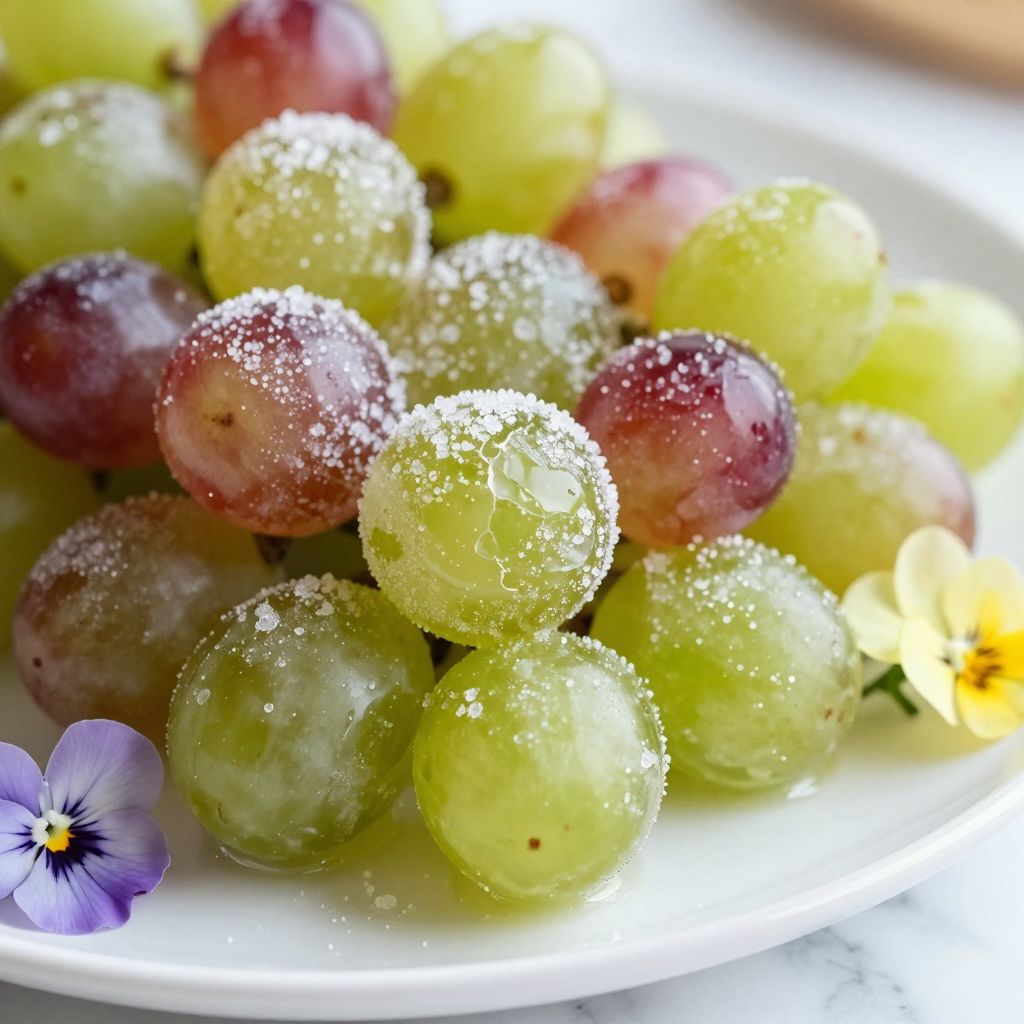 Candy grapes after coating and drying