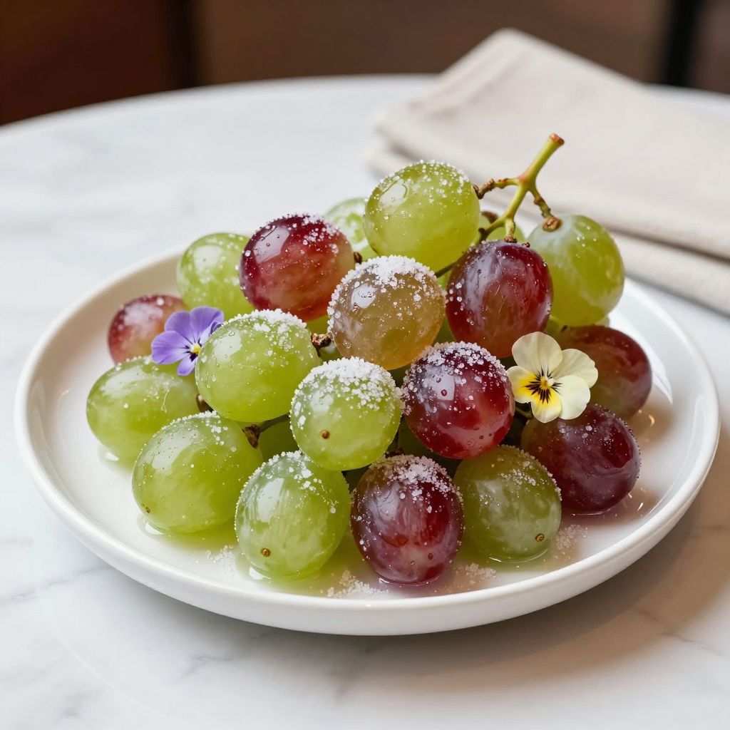 Colorful candy grapes ready to serve