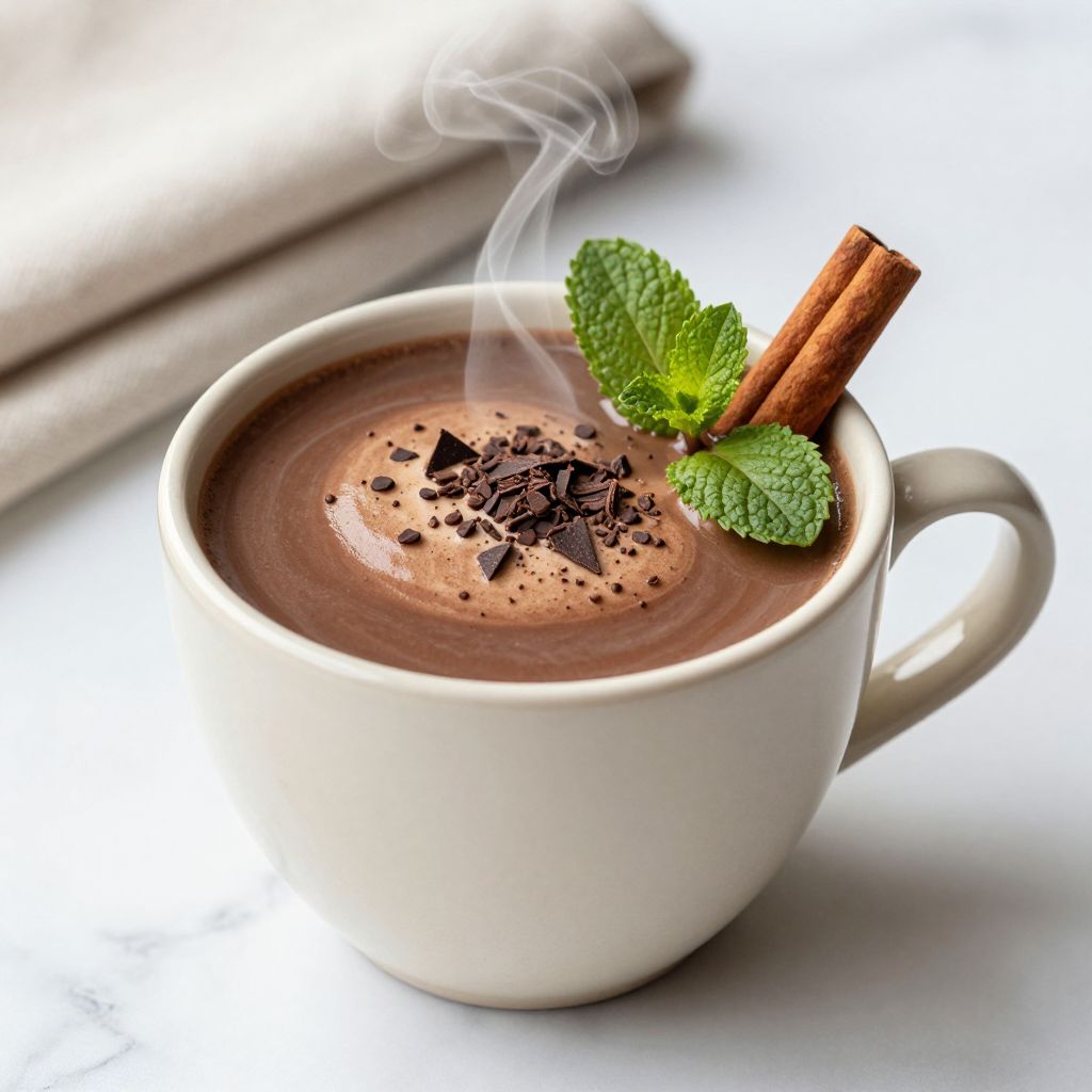 Homemade champurrado in a mug