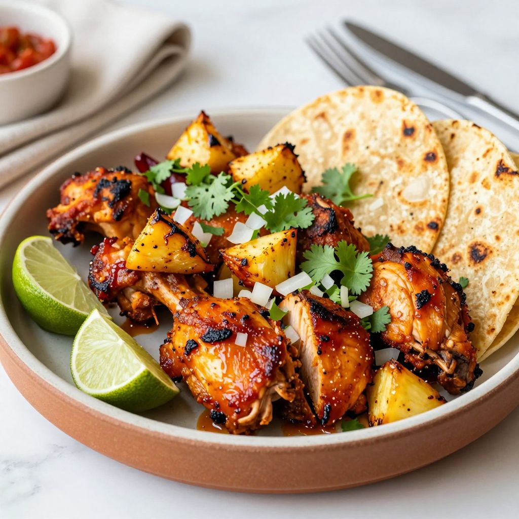 Chicken al pastor tacos