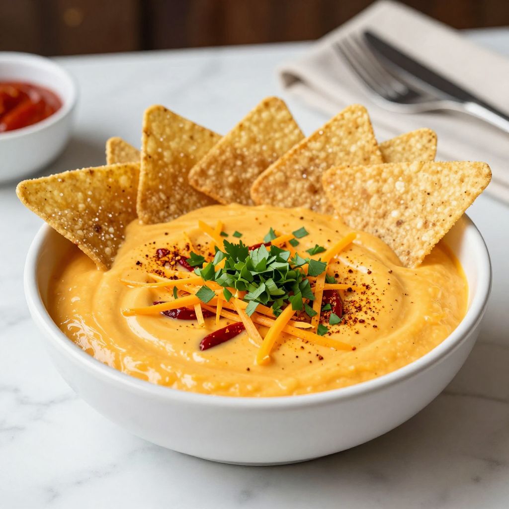 Creamy chipotle queso served for dipping