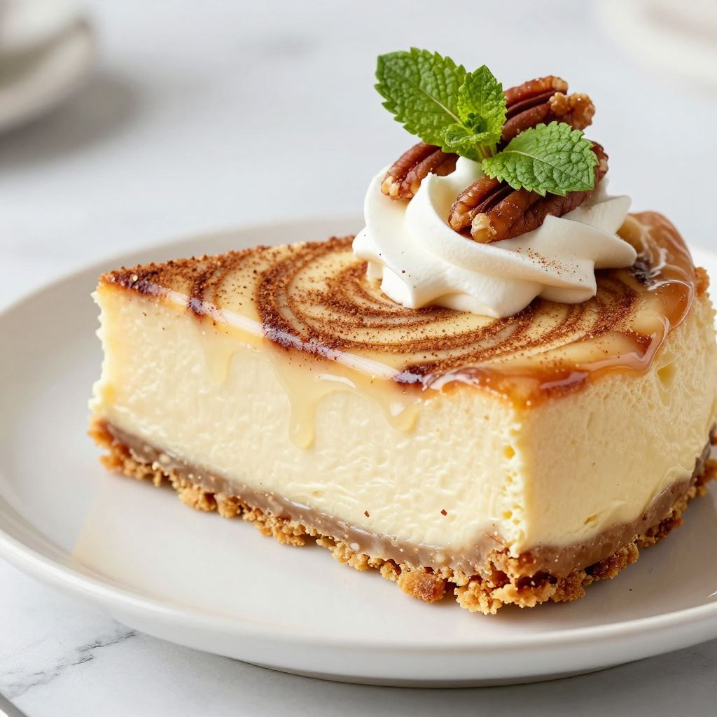 Swirling cinnamon into cheesecake batter