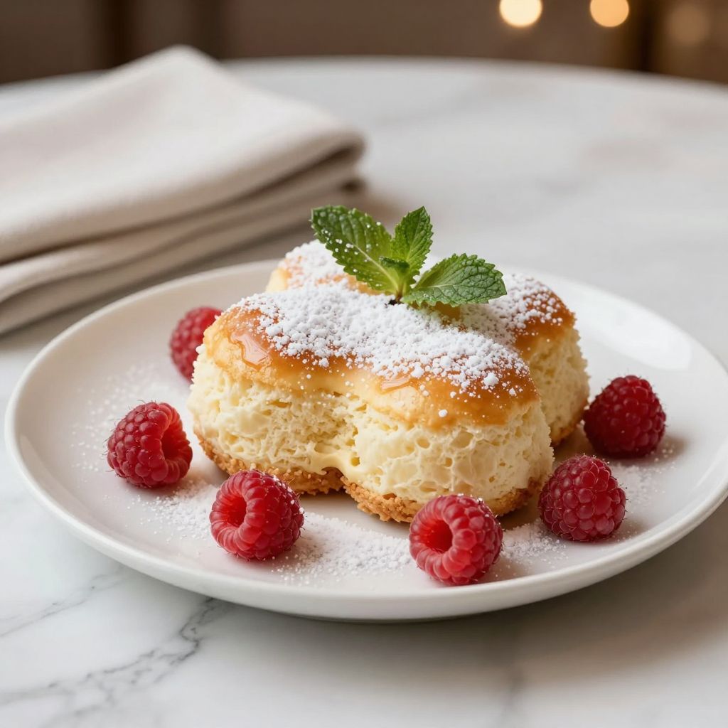 Slice of fluffy cloud cake