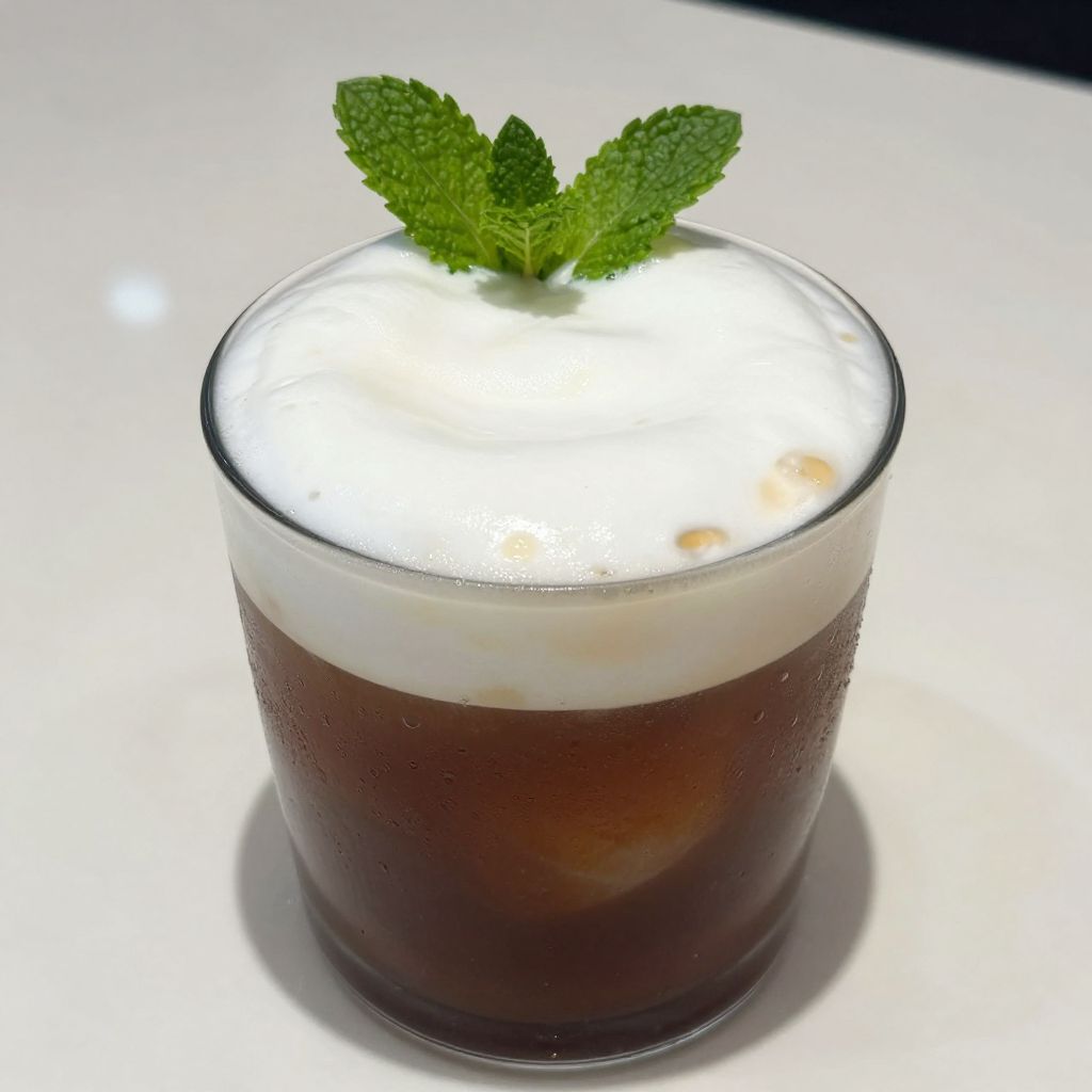 Cold foam on iced coffee