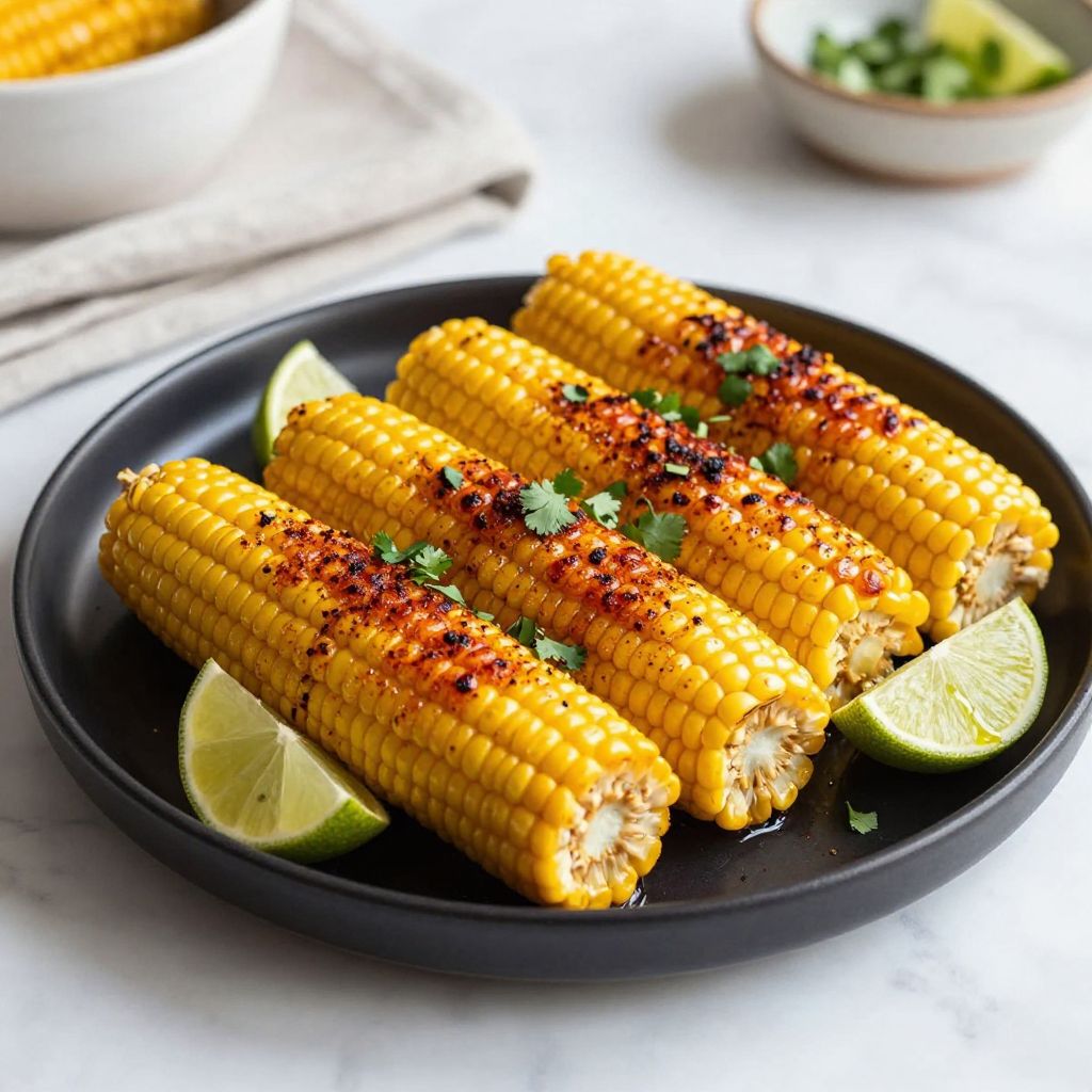 Corn ribs served with lime and seasoning