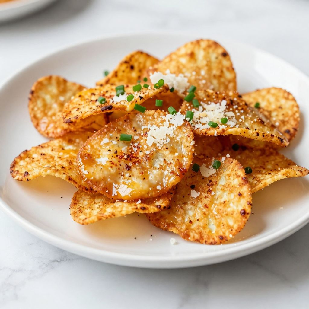 Cottage cheese chips after baking