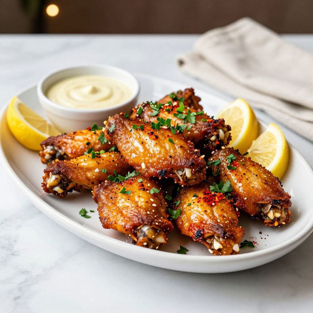 Cowboy butter chicken wings plated