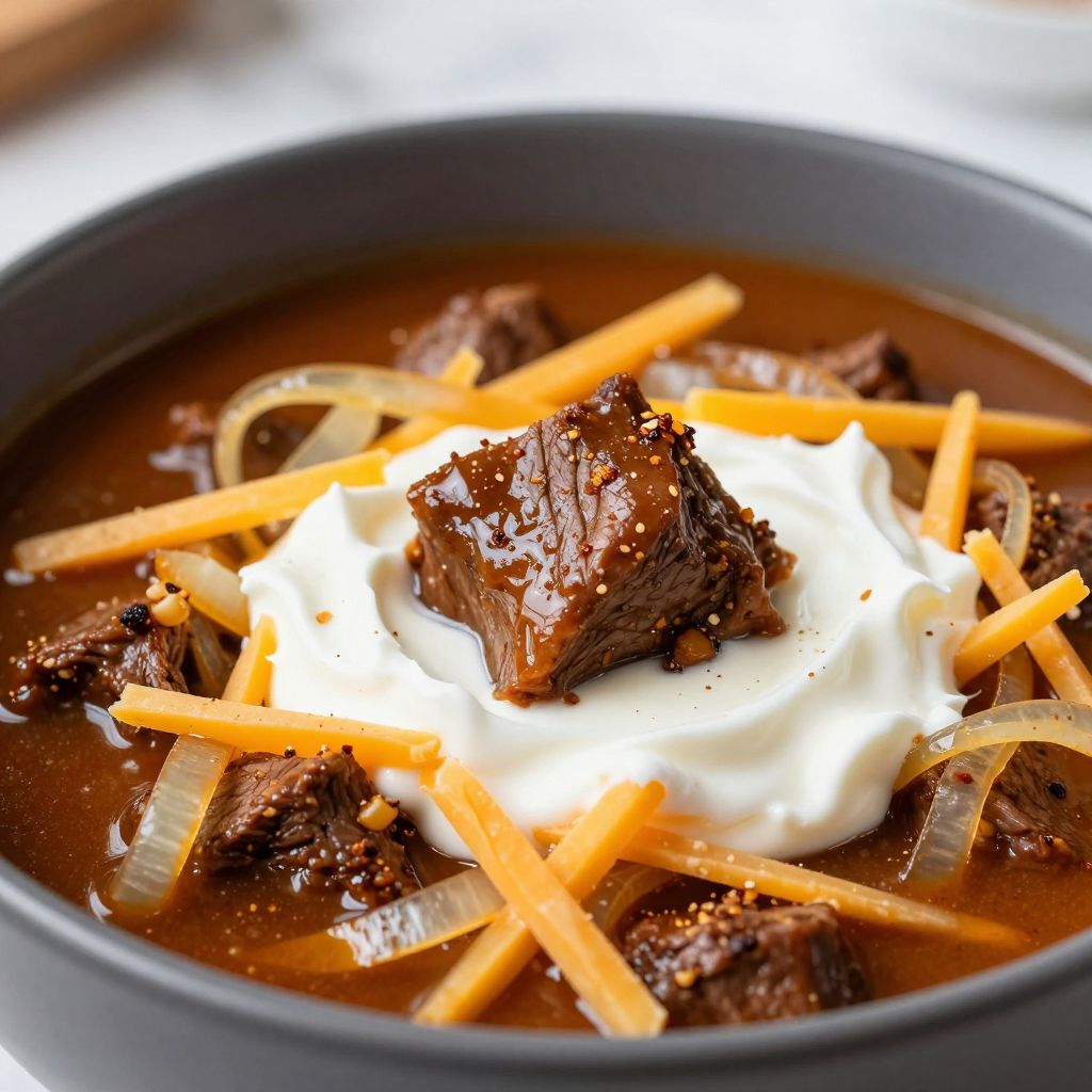 Cowboy chili simmering in pot