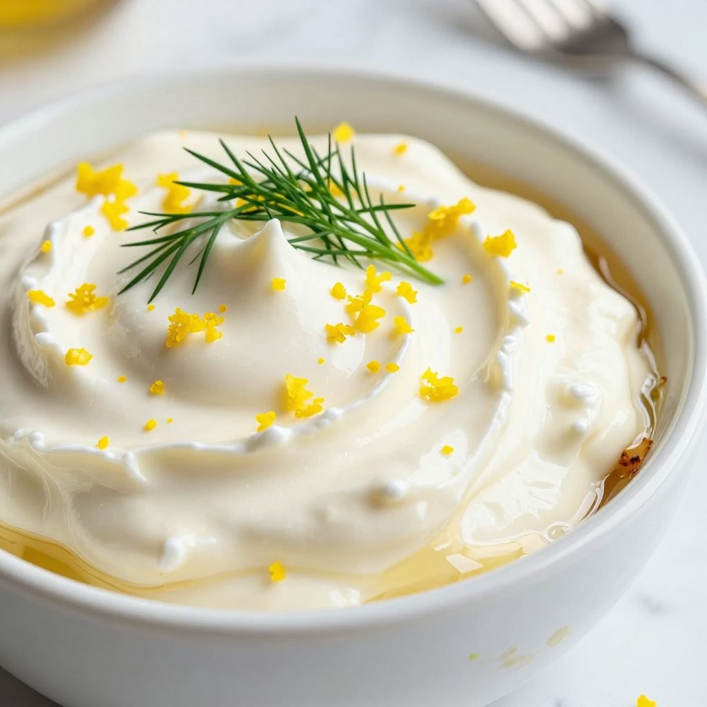 Homemade creme fraiche in a jar