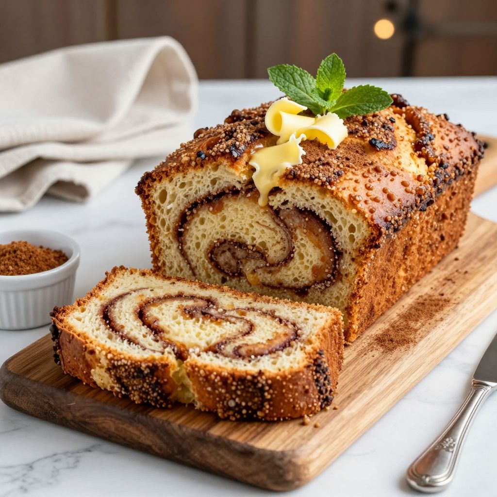 Dollywood cinnamon bread loaf with cinnamon sugar topping