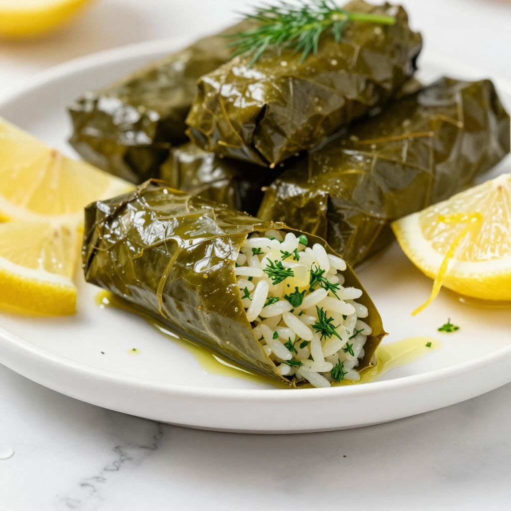 Dolmades on a plate