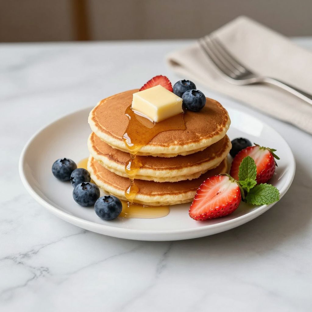 Easy 3-Ingredient Pancakes ready to serve