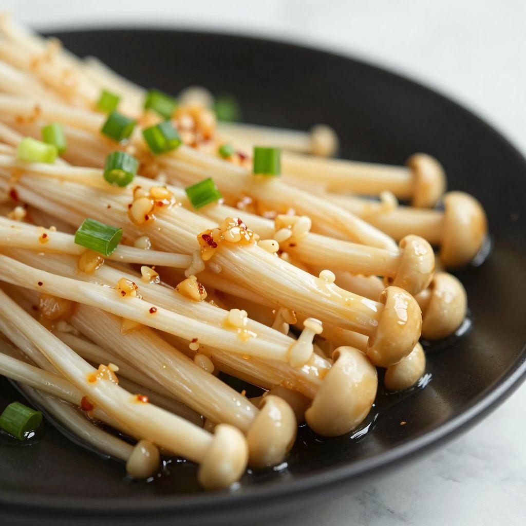 Garlic butter enoki mushrooms step-by-step