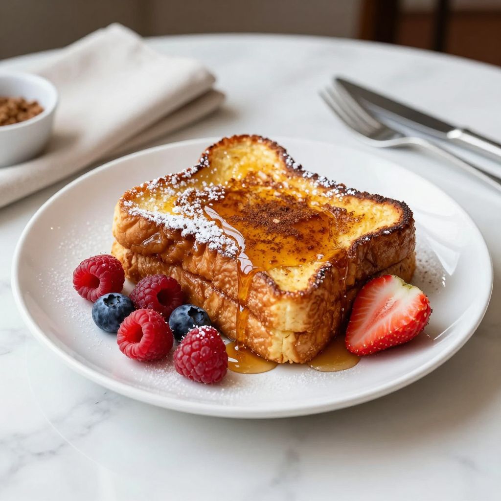 French toast for one served
