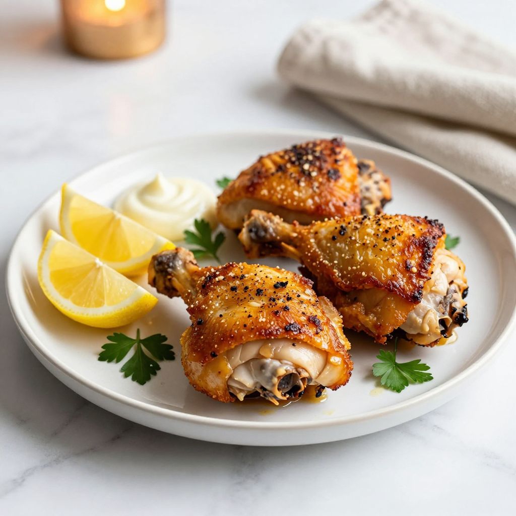 Fried Chicken Thighs Ready to Serve