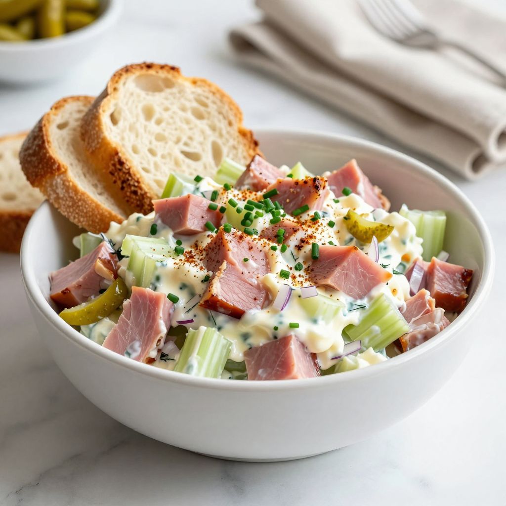 Ham salad ready to serve