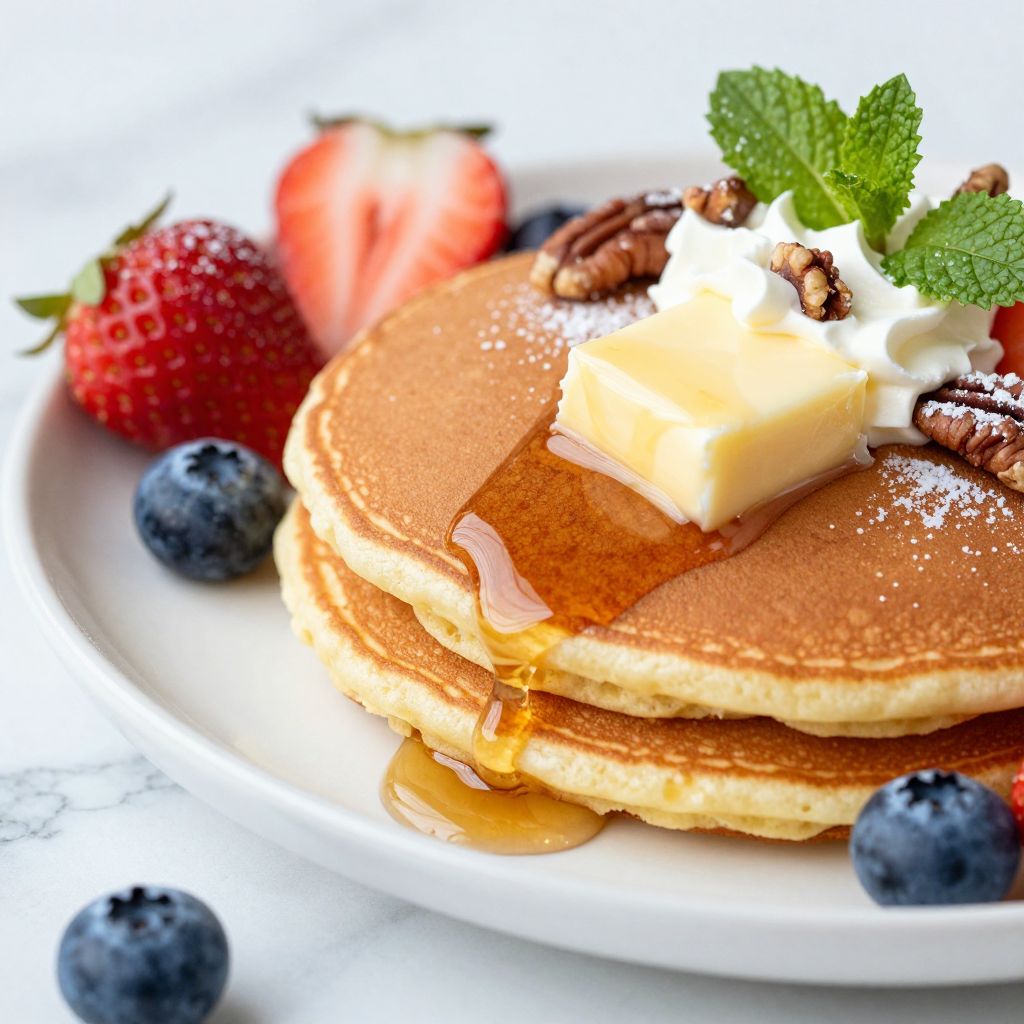 Cooking pancakes on griddle