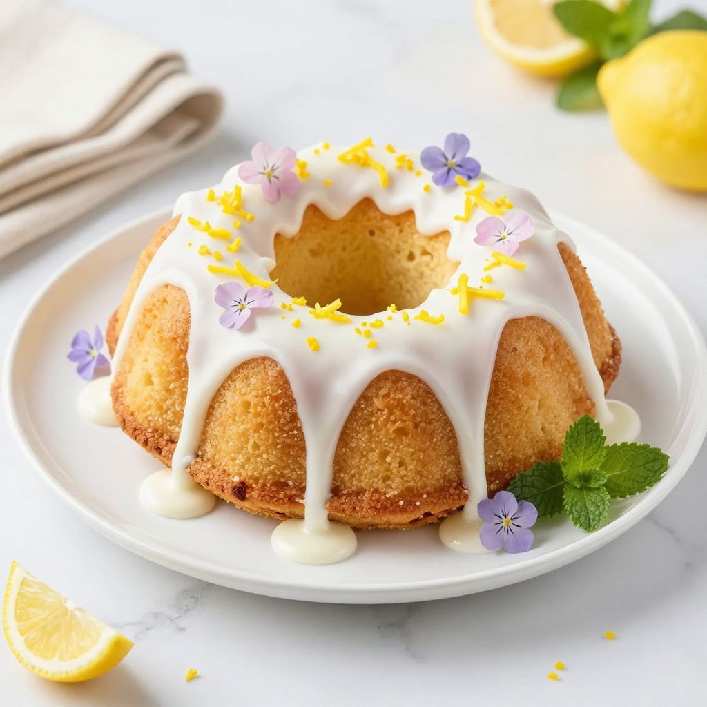 Lemon glaze drizzled over baked goods