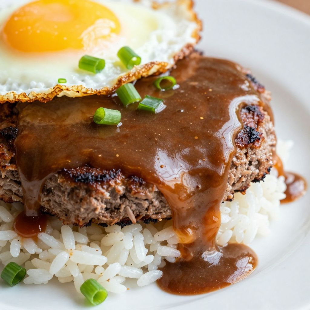 Cooking loco moco in skillet