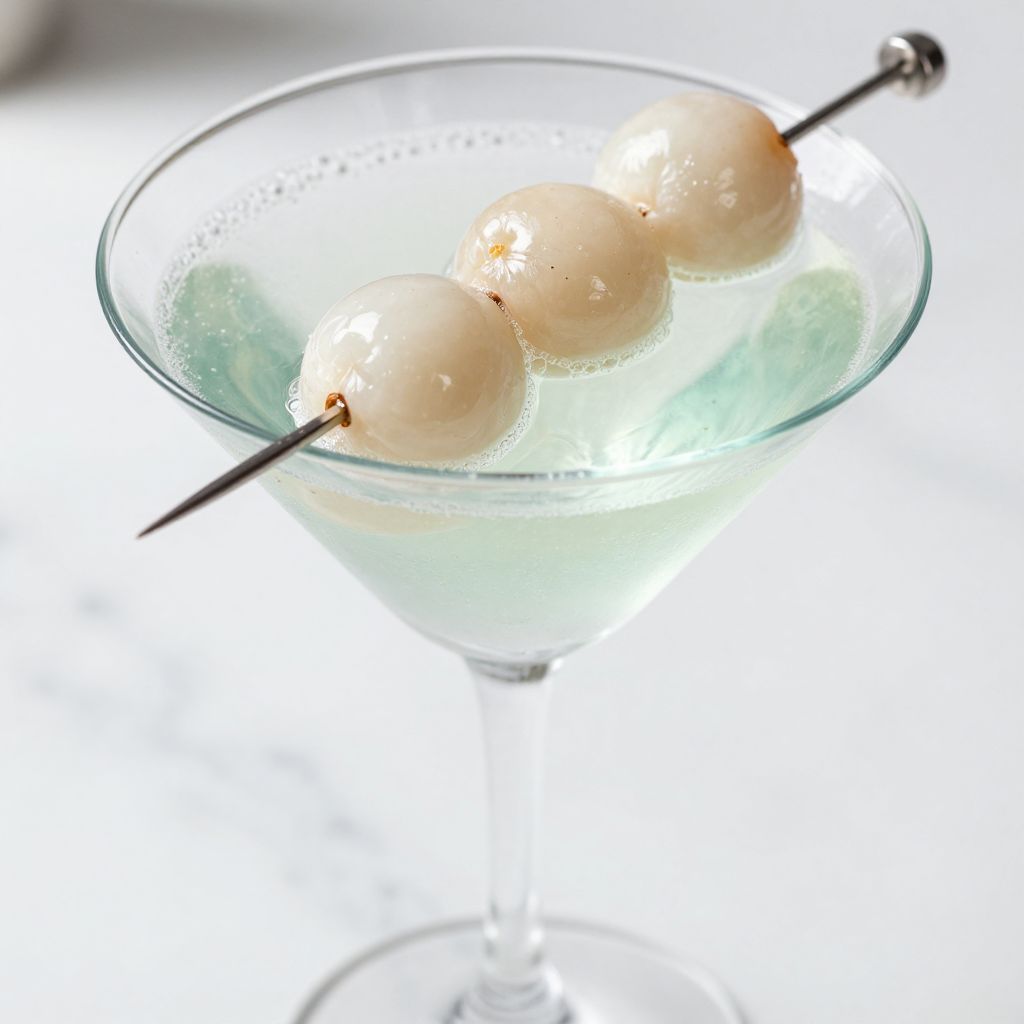 Lychee martini preparation