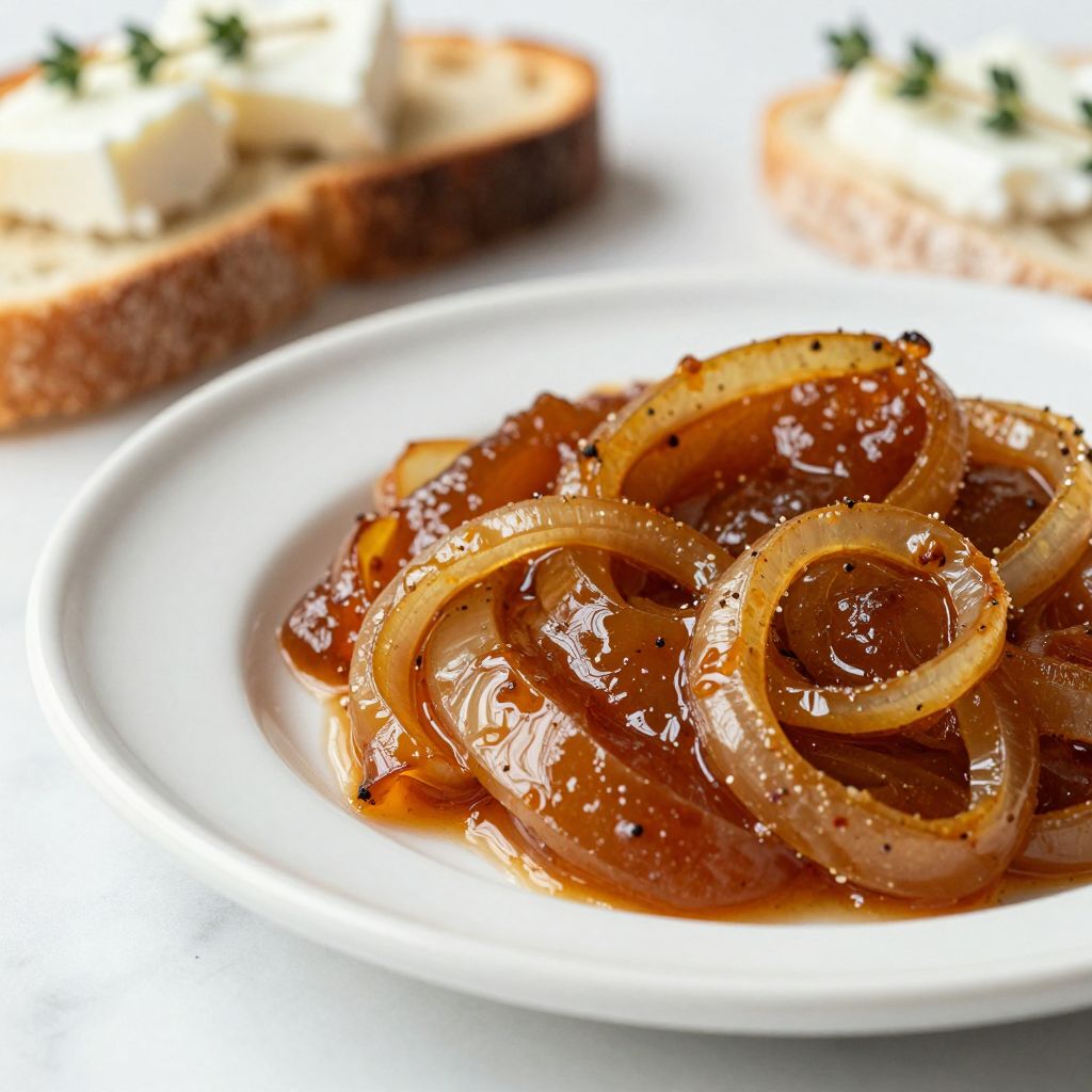 Onion jam cooking in pot