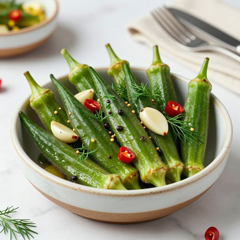 Jar of pickled okra