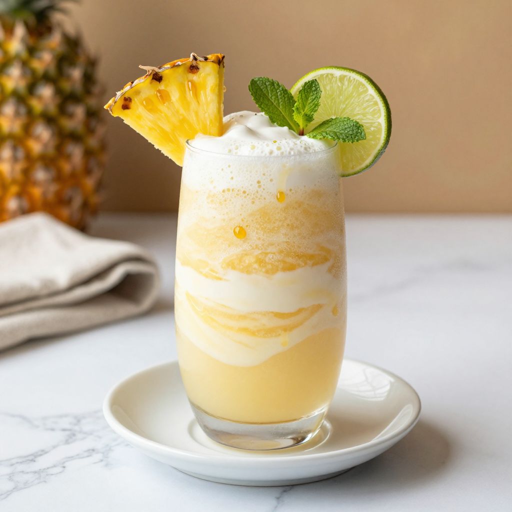 Serving pineapple smoothies