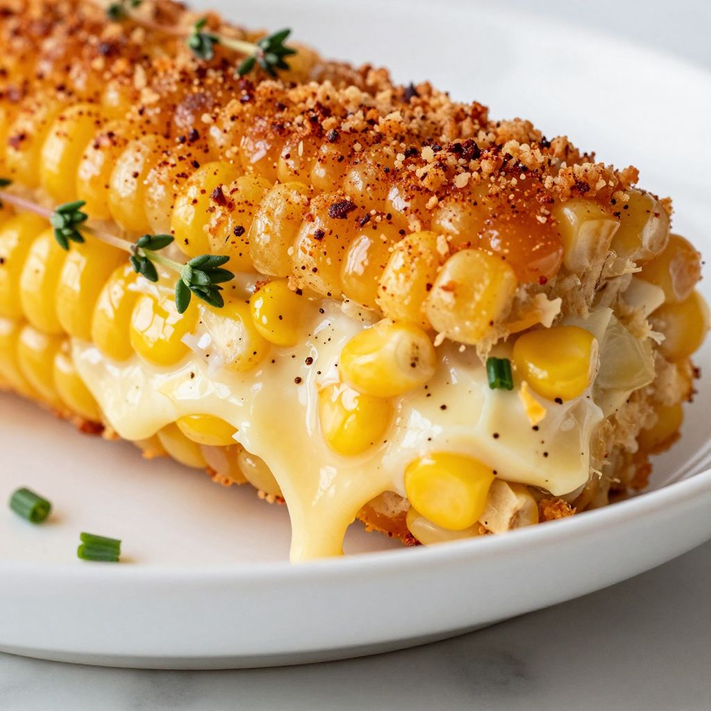Scalloped corn in baking dish