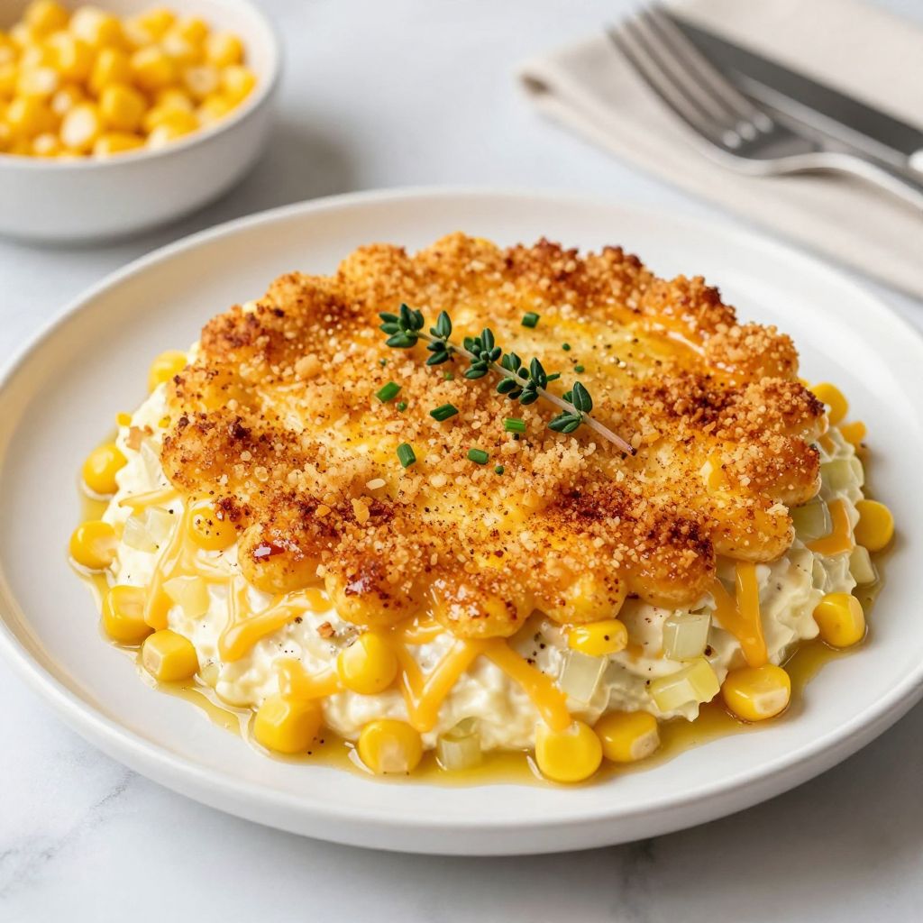 Served Scalloped Corn
