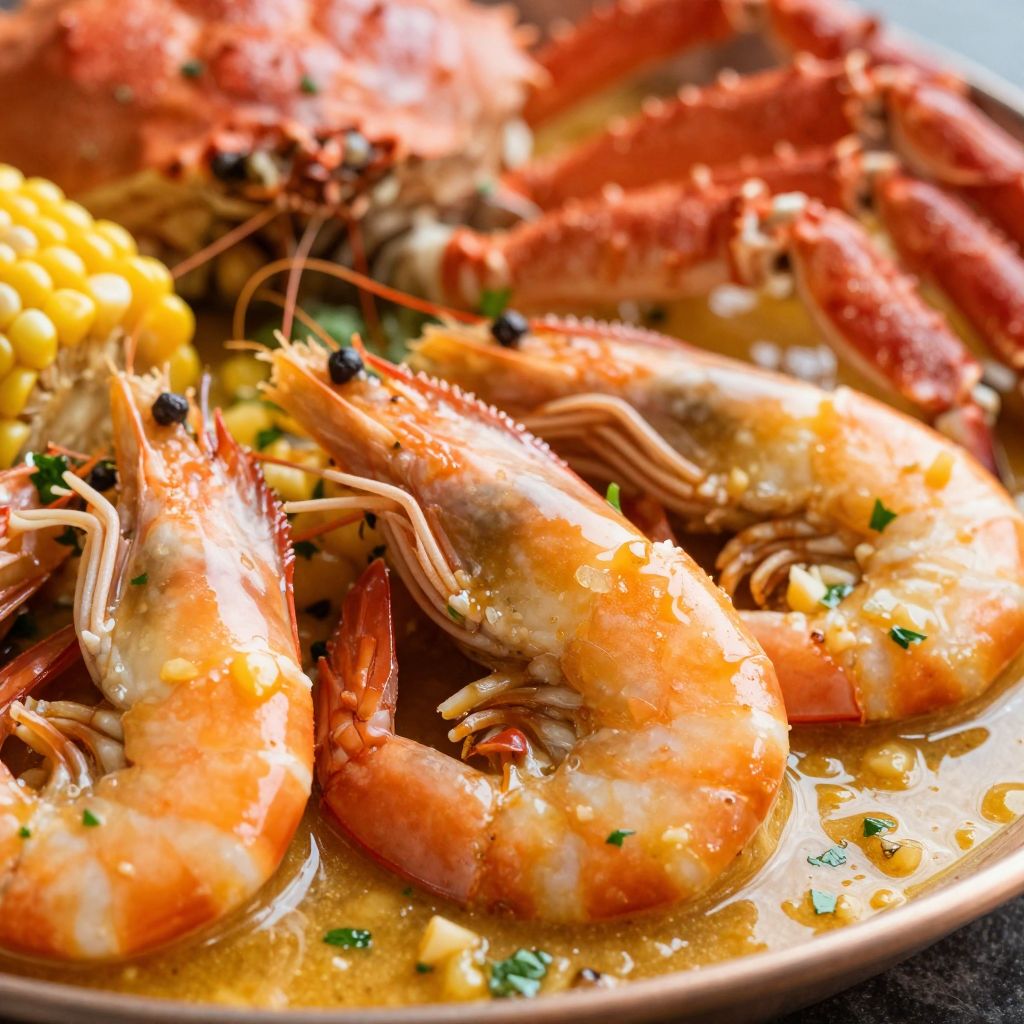 Seafood boil sauce in pan