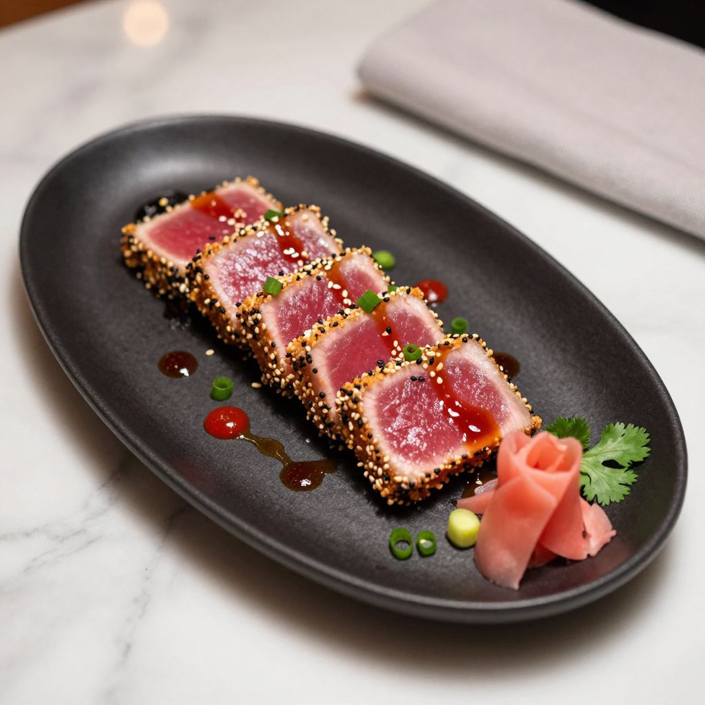 Sliced seared ahi tuna