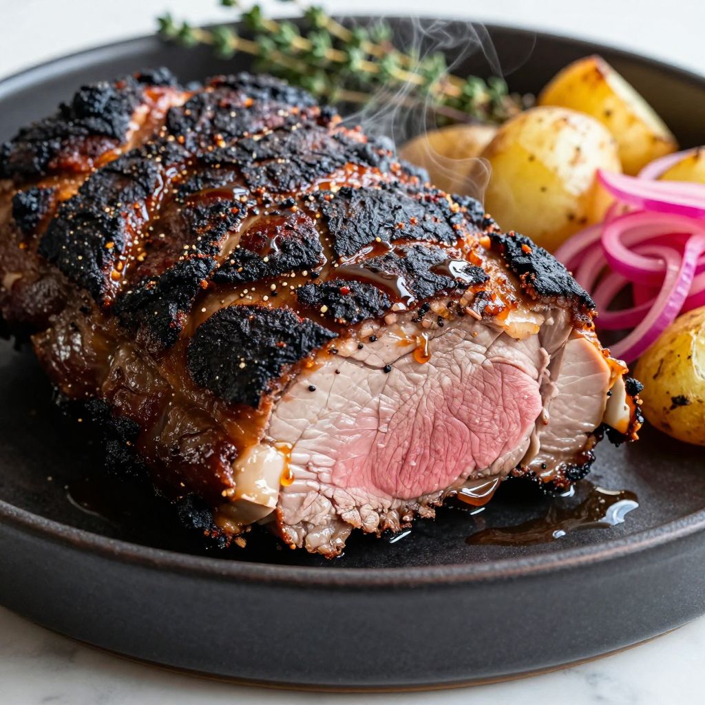 Smoked chuck roast after cooking
