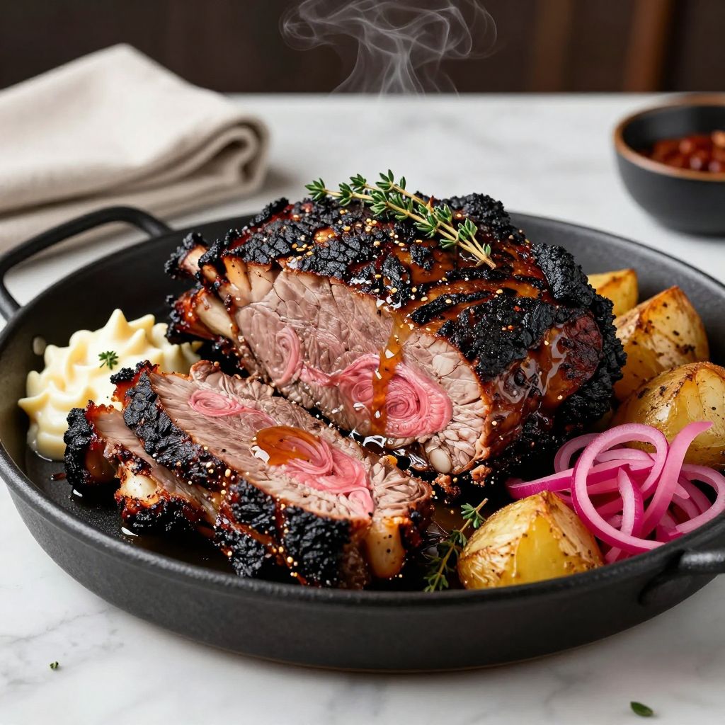 Sliced smoked chuck roast